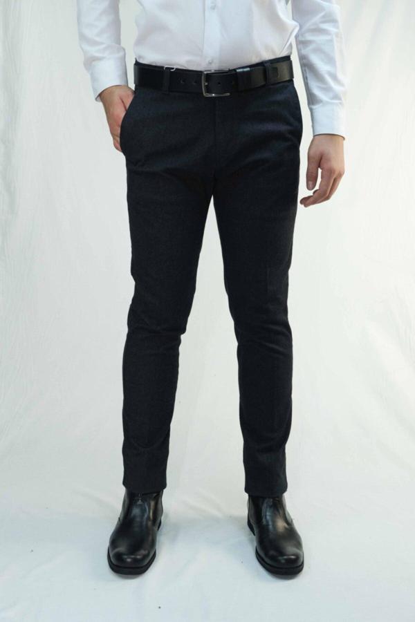 Bomonti Erkek Siyah  Pamuk Nıkralı Balık Sırtı Pantolon - Image 1