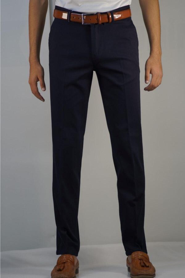 Bomonti Erkek Lacıvert Petek Desenlı Esnek Pamuk Pantolon - Image 1