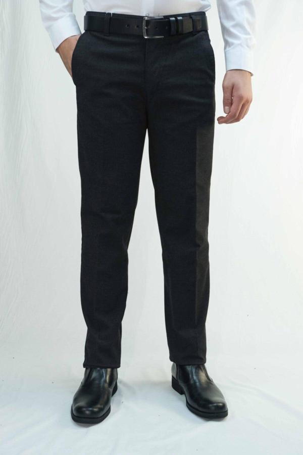 Bomonti Erkek Siyah Pamuk Petek Desen Pantolon - Image 1