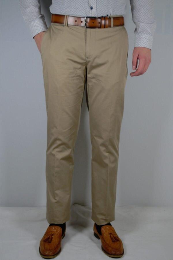 Bomonti Erkek Duz Pamuk Battal Bej Pantolon - Image 1