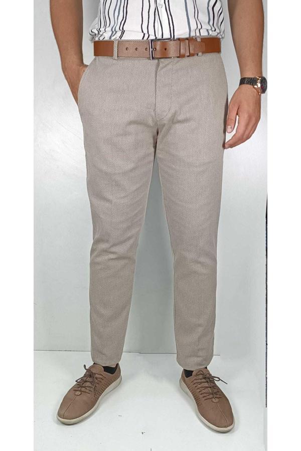 Bomonti Erkek Esnek Petek Desenli Pamuk Takok Pantolon - Image 1