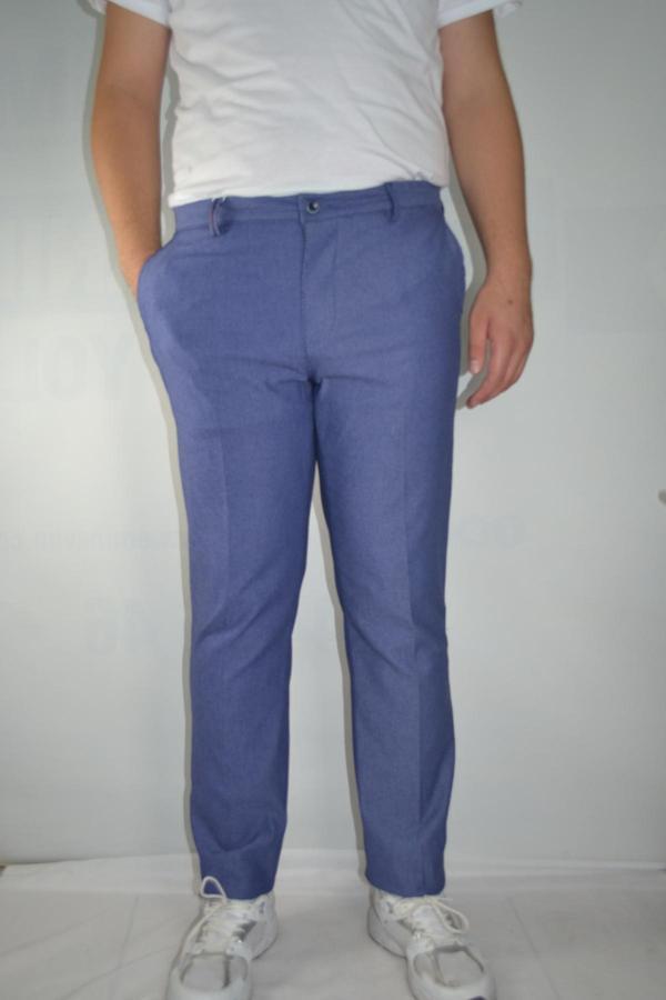 Bomonti Battal Erkek İnce Kücük Petek Desenli Esnek Pamuk Pantolon - Image 1