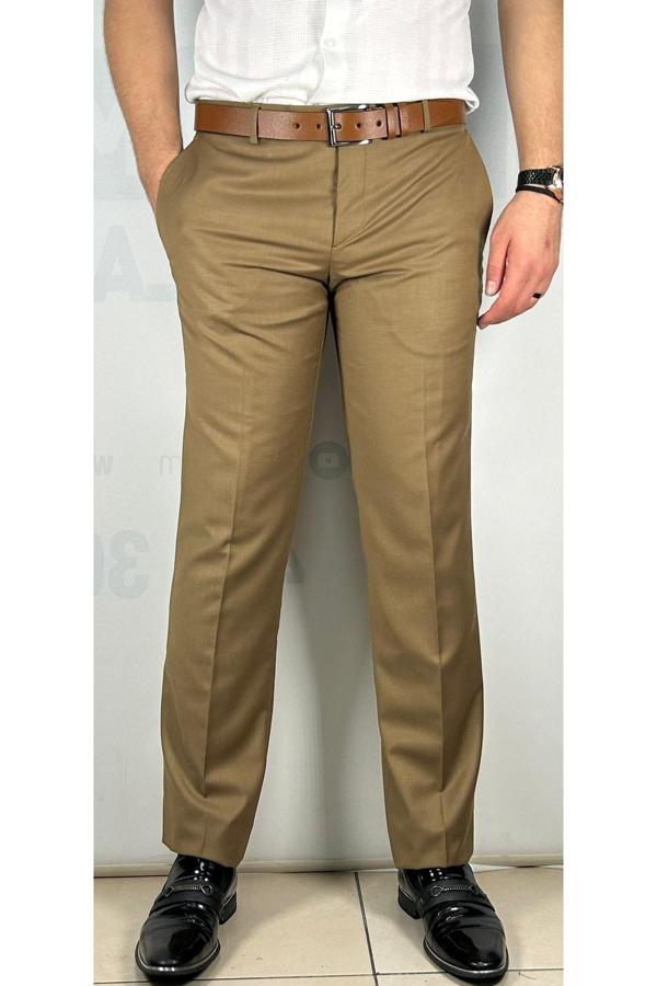 Bomonti Yüksek Kalite Slim Erkek Toprak Esnek Dız Astarlı Kumaş Pantolon - Image 1