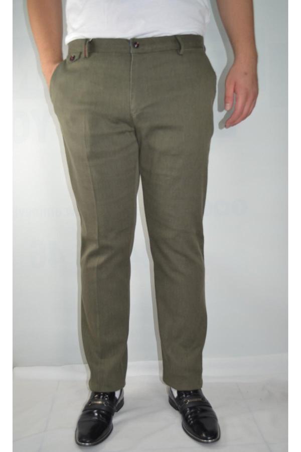 Bomonti Battal Erkek Cizgili  Reguler Pamuk Pantolon - Image 1