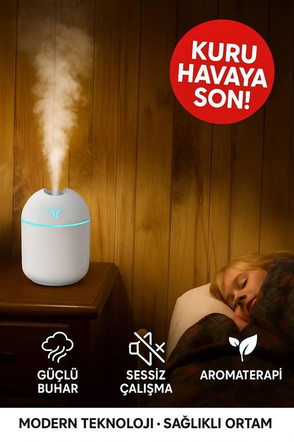 Işıklı Aromaterapi Hava Nemlendirici • Sessiz Çalışma • Güçlü Buhar • Modern Tasarım - Image 1