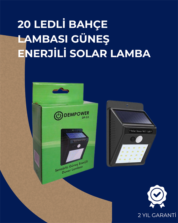 Solar Enerjili 20 LED Duvar Lambası | Hareket Sensörlü, Su Geçirmez, Kablo Gerektirmez - Image 1