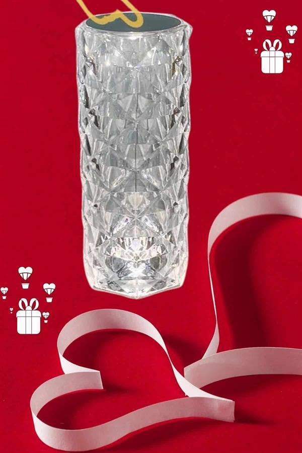 Sevgililer Günü İçin Hediye Kristal Lamba Sevgiliye Hediye USB Şarjlı Gece Lambası - Image 1