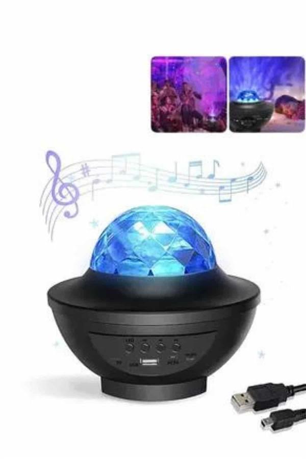 Masa ve Gece Lambası Renkli Projektör Işıklı Disko Topu Bluetooth Hoparlör - Image 1