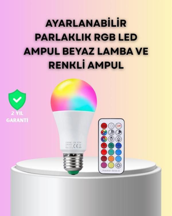 Kumanda Destekli Çok Renkli Akıllı LED Ampul - Image 1