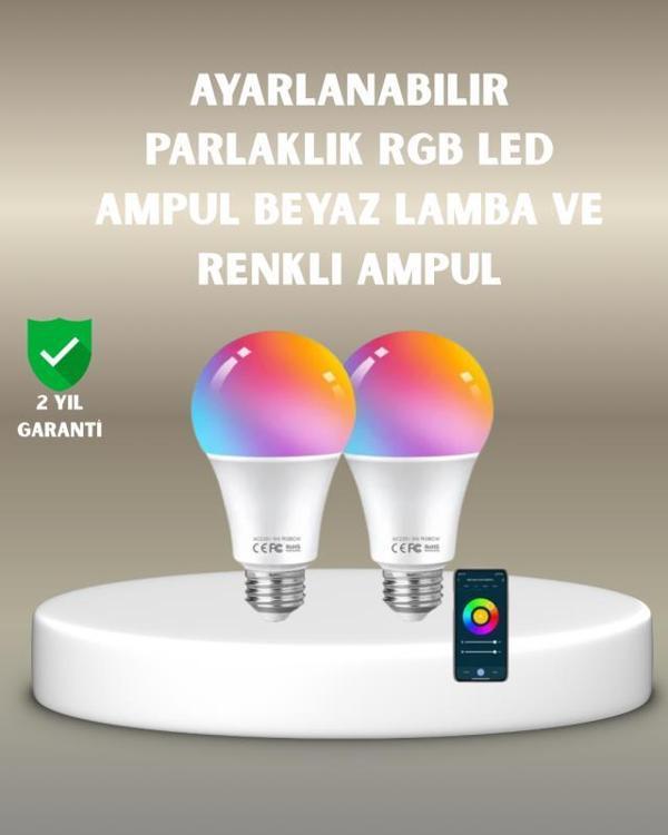Akıllı 9W RGBW LED Ampul, tasaruflu romantik ışıklı - Image 1