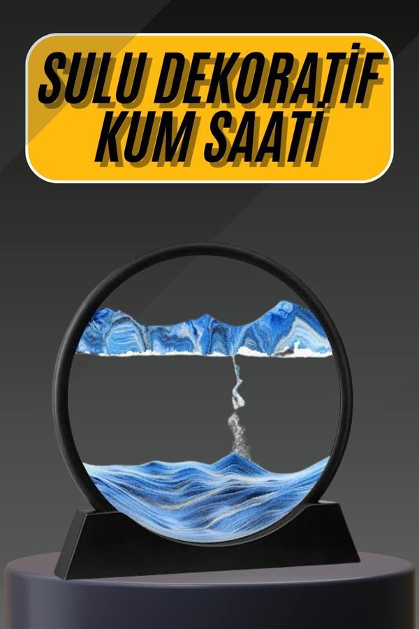 3D Led Işıklı Kum Saati Gece Lambası Hareketli Sulu Kum Saati Dekoratif - Image 1