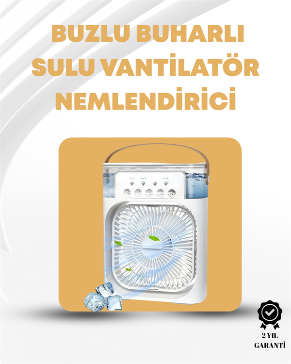 Taşınabilir 3'ü 1 Arada Mini Fan | Nemlendirici + Soğutucu + Gece Lambası - Image 1