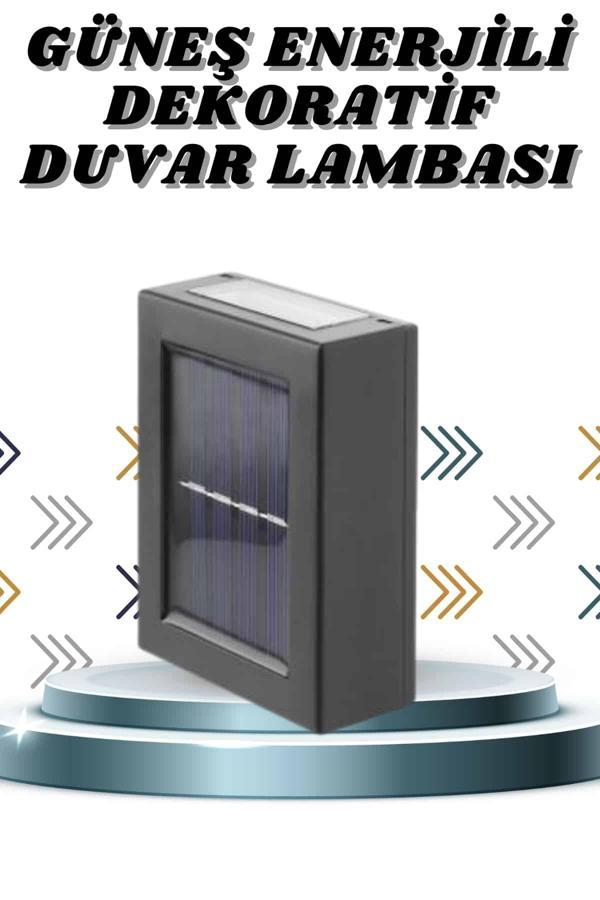 Solar Lamba Dekoratif Aplik Su Geçirmez Led Işıklı Duvar Lambası - Image 1