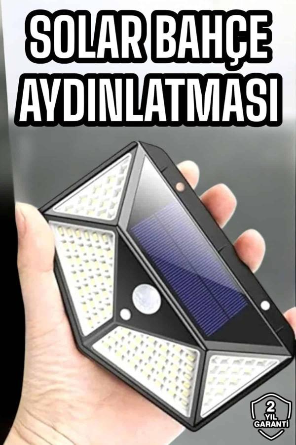 Güneş Enerjili Bahçe Aydınlatma Lambası Solar 100 Led Lamba - Image 1