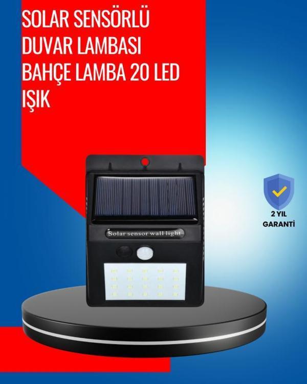 Solar Enerjiyle Çalışan IP65 Su Geçirmez 20 LED Duvar Lambası - Image 1