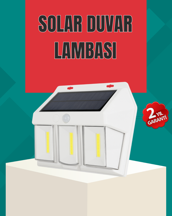 Dış Mekan Solar Duvar Lambası – 120° Hareket Algılama, 3 Işık Modu - Image 1