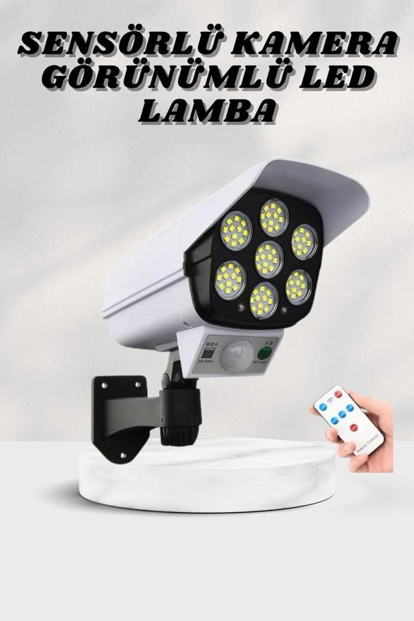 Solar Lamba Kamera Görünümlü Duvar Lambası Dönebilen Bahçe Aydınlatması - Image 1