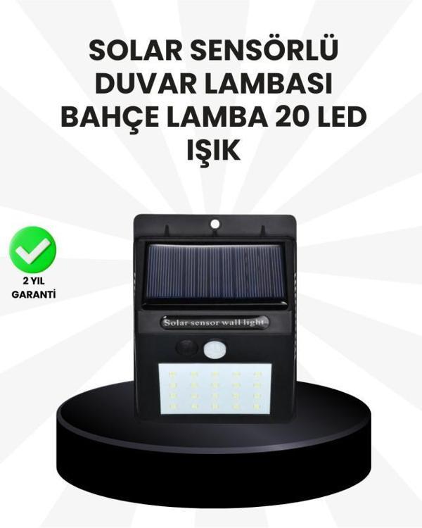 Su Geçirmez IP65 20 LED Solar Sensörlü Bahçe ve Veranda Aydınlatma - Image 1