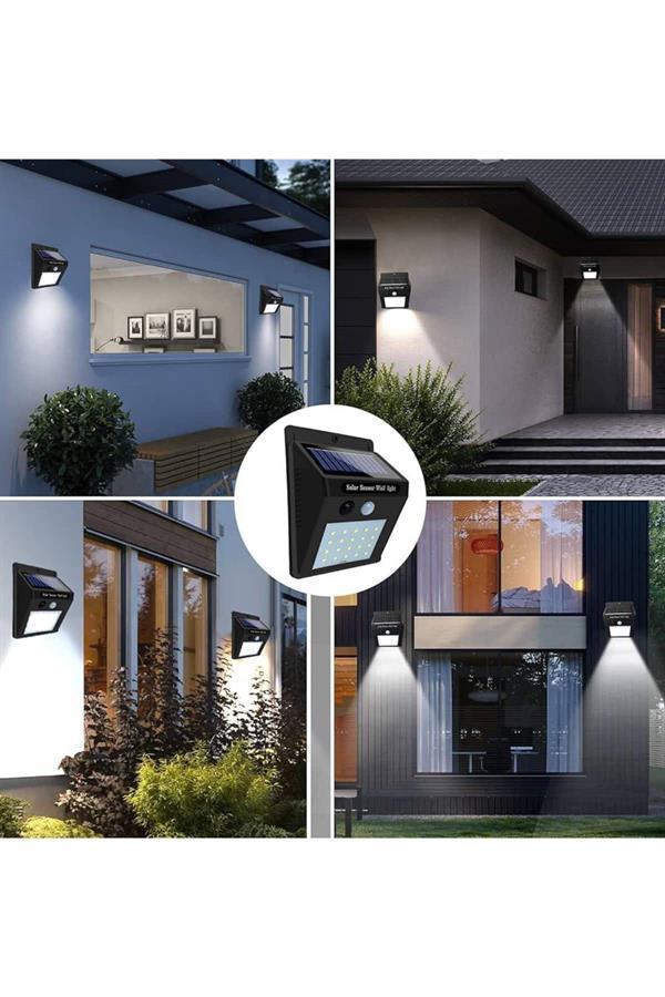 Güneş Enerjili Sensörlü Duvar Lambası Bahçe Lamba Suya Dayanıklı Bahçe Aydınlatma - Image 1