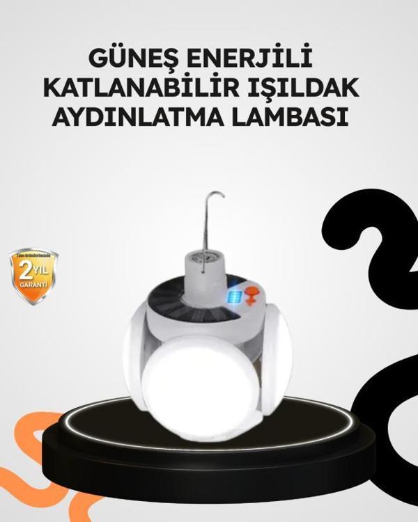 Güneş Enerjili Katlanabilir 5 Kanatlı Solar Bahçe Lambası - Image 1