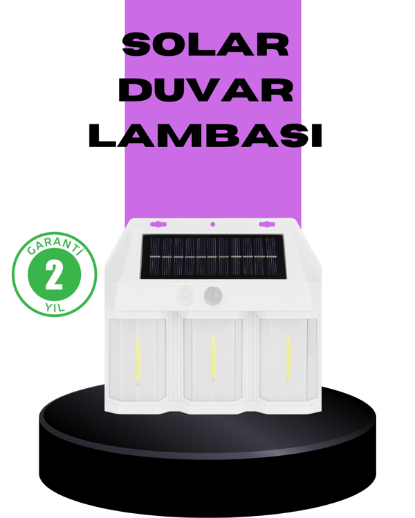 3 in 1 Solar Duvar Lambası – IP65 Su Geçirmez, Hareket Sensörlü - Image 1