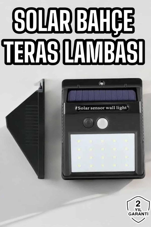 Güneş Enerjili Bahçe Lambası Solar Gece Aydınlatma Sensörlü Lamba - Image 1