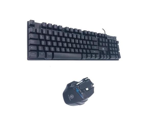 DESİNGSHOP Oyuncu Klavye ve Mouse Seti, Siyah, Kablolu, Mekanik Hisli Oyun Klavyesi ve 7D Optik Gaming Mouse - Image 1