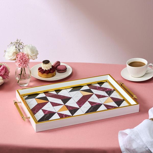 Karaca Niva Dikdörtgen Bordo Tepsi 42 cm - Image 1