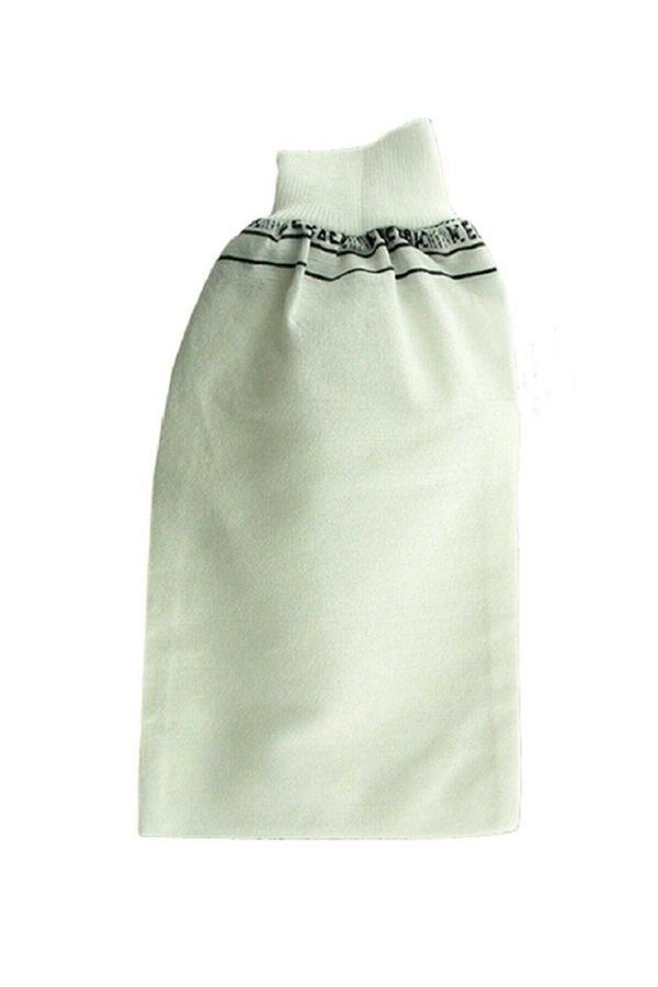 Beyaz Banyo Hamam Kesesi Lastikli 25x17 Cm - Image 1