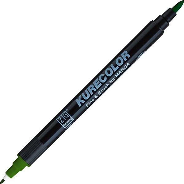 Supertrend Kurecolor Fine & Brush for MANGA Marker Çizim Kalemi 567 Deep Green - Image 1