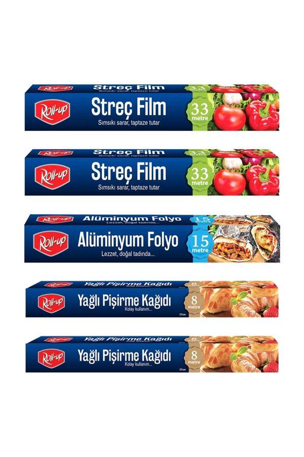 Supertrend Streç Film - Alüminyum Folyo Pişirme Kağıdı 5 Parça Ekonomik Mutfak Seti 1 - Image 1