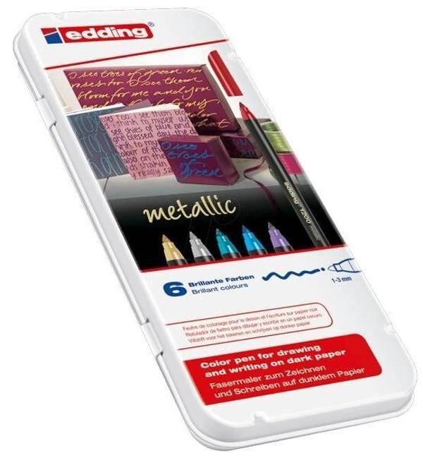 Supertrend 1200 Grafik Kalemi Seti 6 RENK METALİK RENKLER METAL KUTULU - Image 1