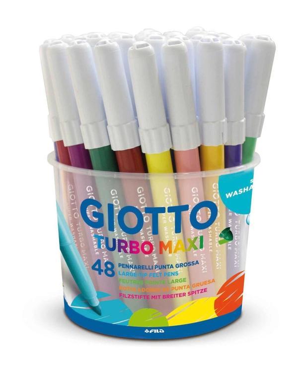 Supertrend Turbo Maxi Kalın Uçlu Keçeli Boya Kalemi 48'li Pot (12 Renk x 4 Adet) - Image 1