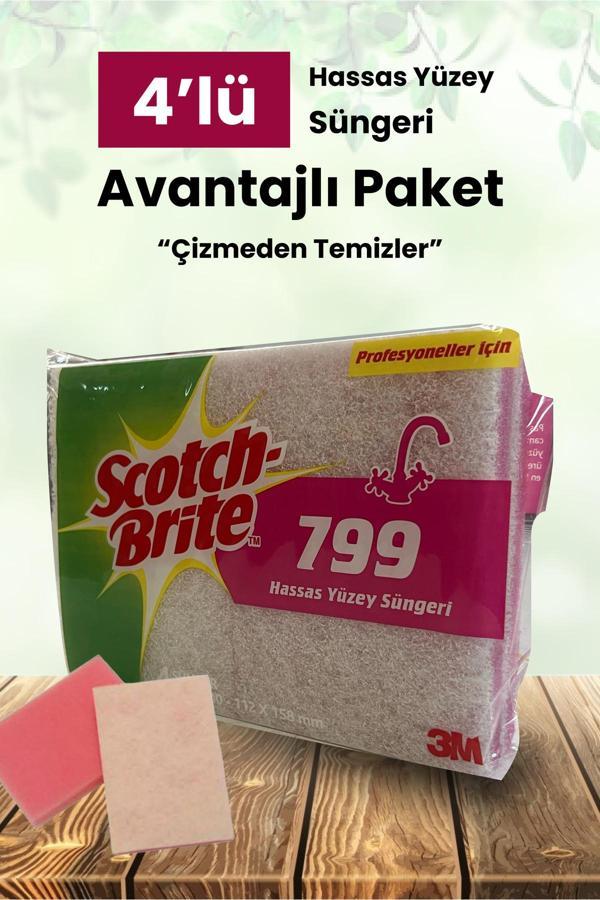 3M Sb 799 Pembe Hassas Süngerli Ovma Pedi 4'Lü - Image 1