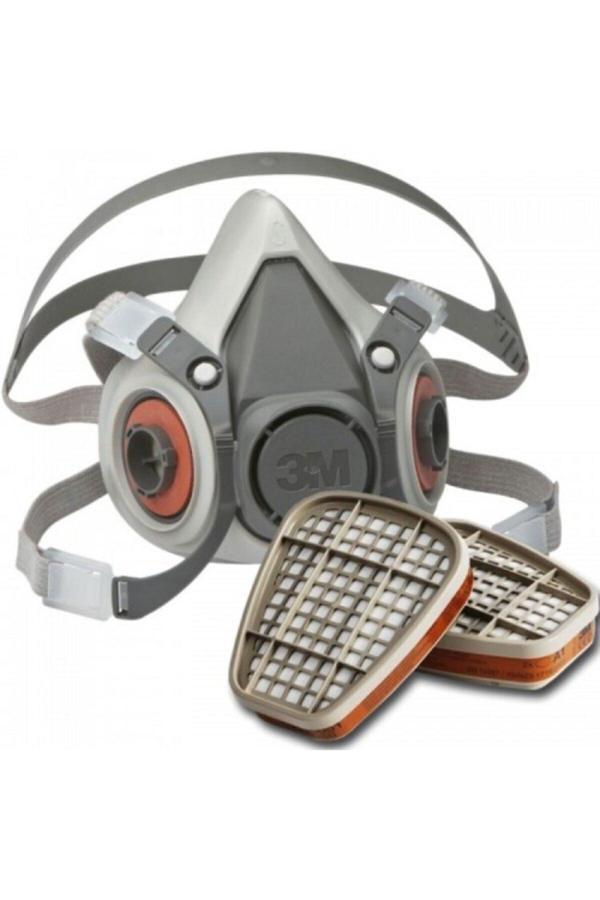 3M 6200 Yarım Yüz Maskesi (Medium) + 6057 Abe1 Maske Filtresi (1 Çift) - Image 1