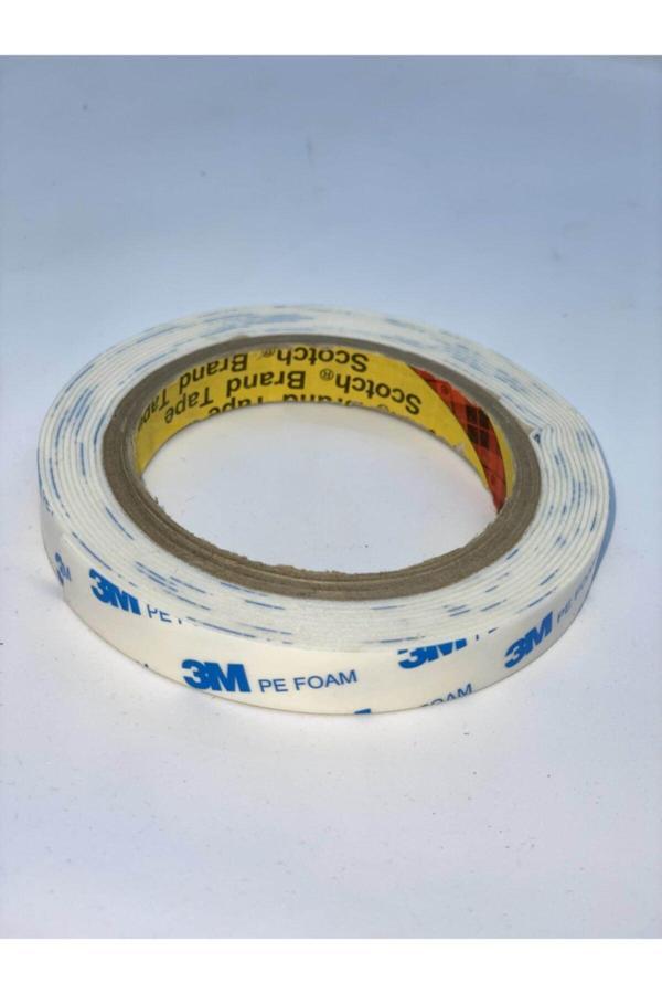 3M 9R110W Çift Taraflı Beyaz Köpük Bant - 19 Mm Genişlik - 2 Metre Uzunluk - Image 1