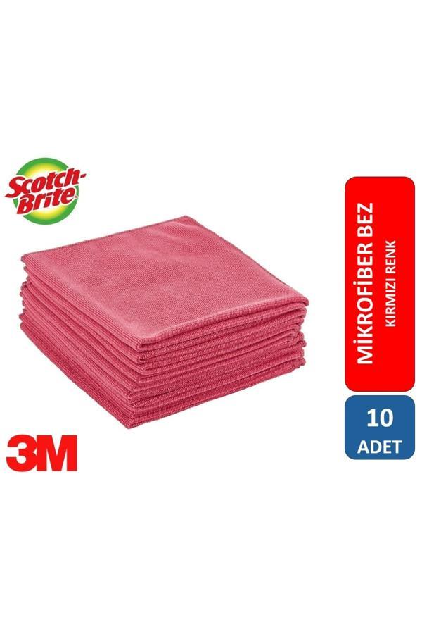 3M Scotch Brite 2012 Mikrofiber Bez Kırmızı 10'Lu Paket - Image 1