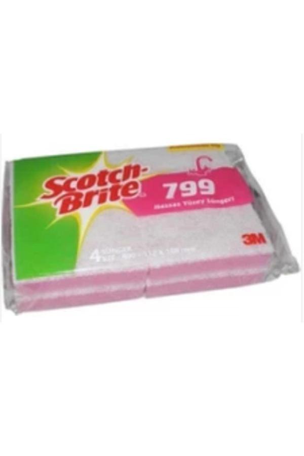3M Scotch Brite 799 Hassas Yüzey Temizlik Süngeri 4 Adet / Paket - Image 1