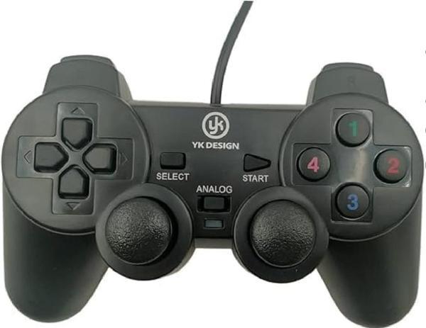 DESİNGSHOP USB Kablolu Oyun Kolu, Siyah, Titreşimli Gamepad, PC Uyumlu, Analog Kontrol - Image 1