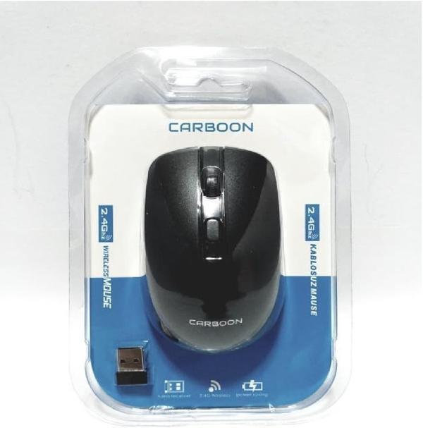 DESİNGSHOP Carboon CRB-M21 Kablosuz Optik Mouse, 1600 DPI, Siyah, 2.4 GHz Bağlantı, USB Alıcılı - Image 1