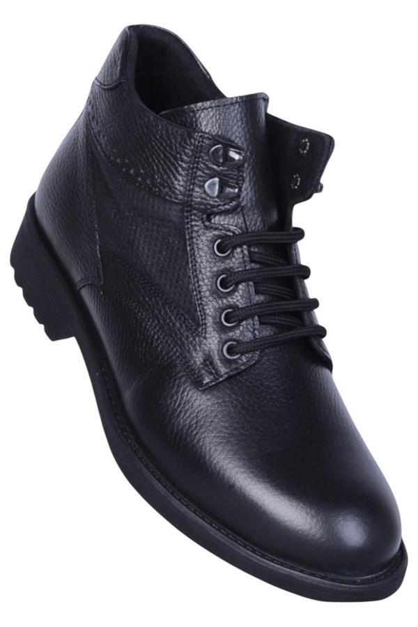 Crısso B482 Siyah Kauçuk %100 Deri Erkek Bot Ayakkabı - Image 1