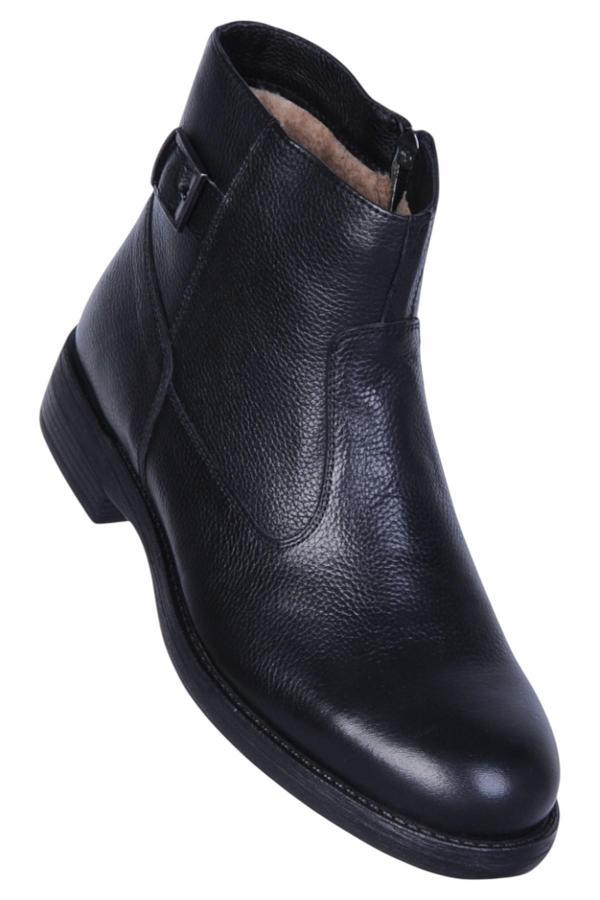 Burç 02386 Siyah Erkek Deri Kürklü Bot - Image 1