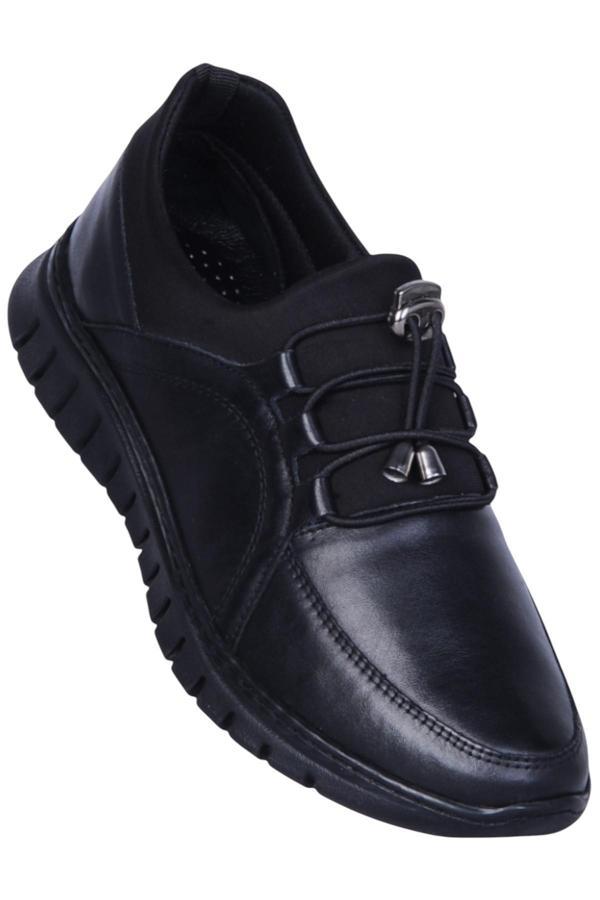 Ahude 3002 Siyah Kadın Hakiki Deri Casual Ayakkabı - Image 1