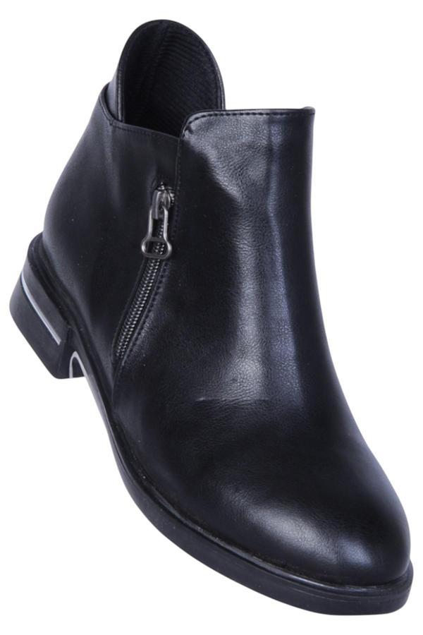 Ayakcenter By16 Cilt Siyah Ayışığı Kadın Düz Bot - Image 1