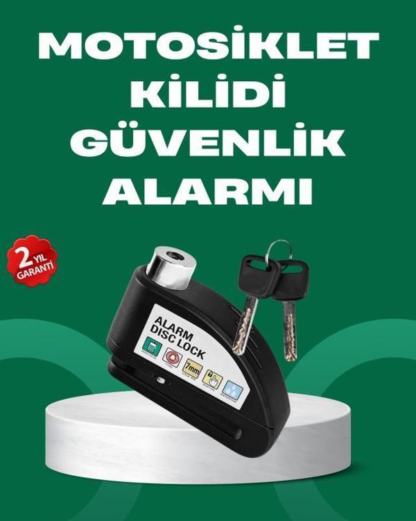 Motosiklet Scooter Bisiklet Tekerlek Disk Kilidi Alarmlı Güvenlik - Image 1