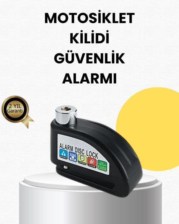 Çelik Gövdeli Alarm Disk Kilidi Motosiklet ve Bisiklet İçin Güvenlik - Image 1