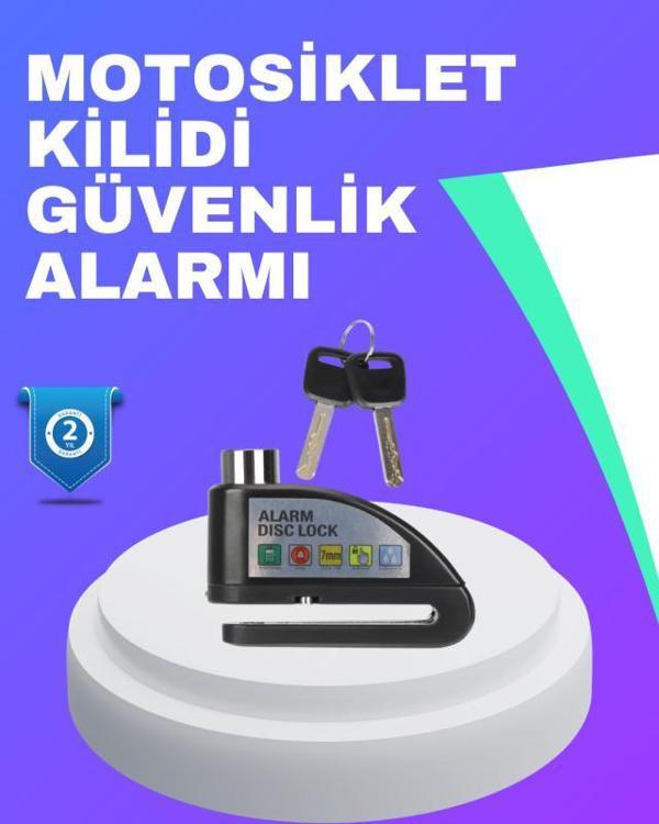 Su Geçirmez Alarm Disk Kilidi Motosiklet Scooter Bisiklet Güvenlik - Image 1