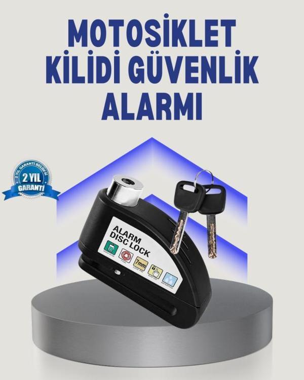 Disk Fren Kilidi Alarmlı Anti Hırsızlık Motosiklet Scooter Bisiklet - Image 1