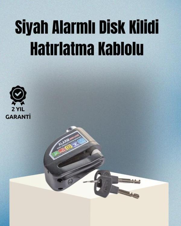 Motosiklet ve Bisiklet İçin 6mm Pinli Alarmlı Disk Kilidi - Image 1