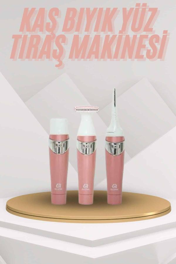 Yüz Kaş ve Tüm Vücut Epilasyon Aleti 3 Başlıklı Hassas Ciltlere Uygun Epilatör - Image 1